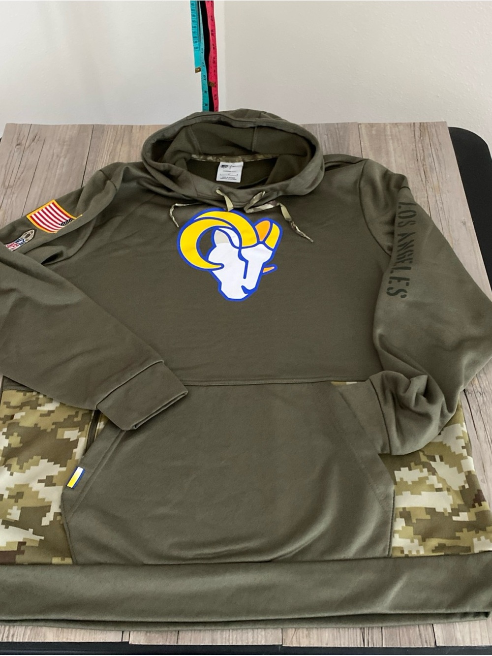 Nike Los Angeles Rams Salute to Service Pullover Hoodie Therma Fit NFL Large